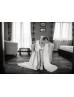 Long Sleeves Ivory Lace Chiffon Slit Wedding Dress Long Sleeves Ivory Lace Chiffon Slit Wedding Dress